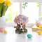 Glitzhome® 8" Easter Resin Bunny & Pink Blossoms Table Decor